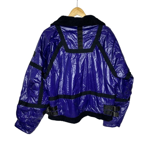 FINAL LAST CHANCE NWT FP Movement Vagabond Fleece Bomber Jacket royal purple s - Picture 9 of 16